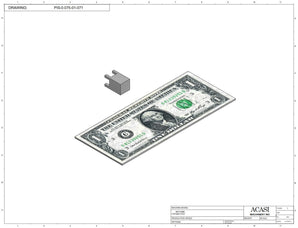 Automatic inline piston filler machine, high viscosity liquid products, pistons, Part PIS-0.075-01-071, by Acasi Machinery Inc.