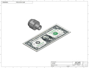 Automatic inline piston filler machine, high viscosity liquid products, pistons, Part PIS-0,075-01-048, by Acasi Machinery Inc.