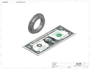 Automatic inline piston filler machine, high viscosity liquid products, pistons, Part PIS-0,600-01-016, by Acasi Machinery Inc.
