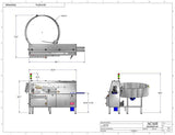 Automatic plastic and metal bottle unscrambler machine with 60 inches bowl, model - TruSort-60 dimensional, by Acasi Machinery Inc.