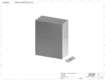 Automatic inline pressure overflow bottle filler machine, high viscosity, Part PI3300-01-030E-STD-COL-V16, by Acasi Machinery.