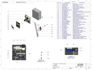 Automatic inline pressure overflow bottle filler machine, low viscosity, Assy GI3100-01-03-V1.0, by Acasi Machinery Inc.