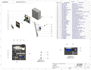Automatic inline pressure overflow bottle filler machine, low viscosity, Assy GI3100-01-03-V1.0, by Acasi Machinery Inc.