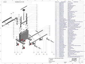 Automatic inline pressure overflow bottle filler machine, low viscosity, Assy GI3300-01-01-V16, by Acasi Machinery Inc.