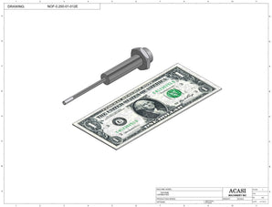 Automatic inline pressure overflow bottle filler machine, low viscosity, Assy NOF-0.250-01-012E, by Acasi Machinery Inc.