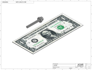 Automatic inline pressure overflow bottle filler machine, low viscosity, Assy NOF-0.250-01-016E, by Acasi Machinery Inc.