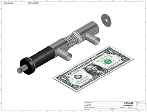 Automatic inline pressure overflow bottle filler machine, low viscosity, Assy NOF-0.500-01 by Acasi Machinery Inc.