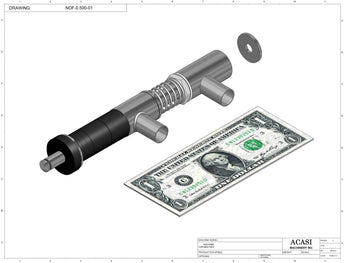 Automatic inline pressure overflow bottle filler machine, low viscosity, Assy NOF-0.500-01 by Acasi Machinery Inc.