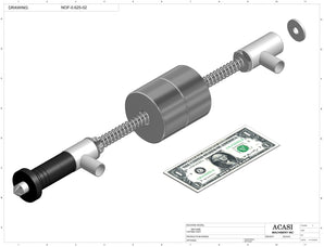 Automatic inline pressure overflow bottle filler machine, low viscosity, Assy NOF-0.625-02, by Acasi Machinery Inc.