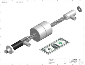 Automatic inline pressure overflow bottle filler machine, low viscosity, Assy NOF-0.750-03, by Acasi Machinery Inc.