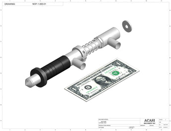 Automatic inline pressure overflow bottle filler machine, low viscosity, Assy NOF-1.000-01 by Acasi Machinery Inc.