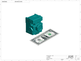 Automatic inline piston filler machine, high viscocity liquid products, model PI3300, Component ADA-56C-53-RA, by Acasi Machinery