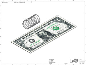 Automatic inline pressure overflow bottle filler machine, low viscosity, Component JON-SPRING-0.85OD, by Acasi Machinery Inc.