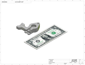 Automatic inline pressure overflow bottle filler machine, low viscosity, Component JUI-CLAMP-0.5, by Acasi Machinery Inc.