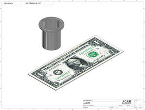 Automatic inline pressure overflow bottle filler machine, low viscosity, Component JUI-FERRULE-1.5, by Acasi Machinery Inc.