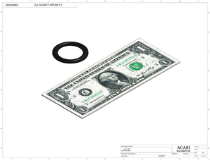 Automatic inline pressure overflow bottle filler machine, low viscosity, Component JUI-GASKET-EPDM-1.5, by Acasi Machinery Inc.