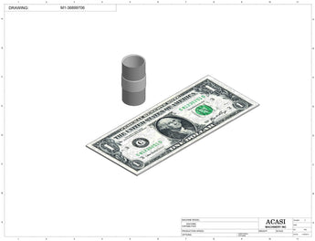 Automatic inline pressure overflow bottle filler machine, low viscosity, Component M1-36899706, by Acasi Machinery Inc.