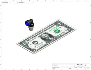 Automatic inline pressure overflow bottle filler machine, low viscosity, Component M1-82288572, by Acasi Machinery Inc.