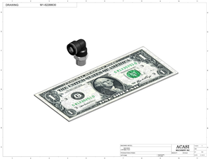 Automatic inline pressure overflow bottle filler machine, low viscosity, Component M1-82288630, by Acasi Machinery Inc.