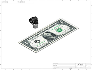 Automatic inline pressure overflow bottle filler machine, low viscosity, Component M1-82288648, by Acasi Machinery Inc.