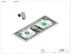 Automatic inline pressure overflow bottle filler machine, low viscosity, Component M1-89911416, by Acasi Machinery Inc.