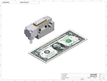 Automatic inline pressure overflow bottle filler machine, low viscosity, Component NUM-LR4-201, by Acasi Machinery Inc.
