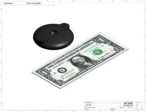 Automatic inline pressure overflow bottle filler machine, low viscosity, Component SW-3-POL-BASE, by Acasi Machinery Inc.