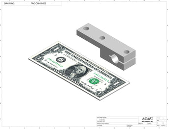 Automatic inline pressure overflow bottle filler machine, low viscosity, Part FAC-CG-01-002, by Acasi Machinery Inc.