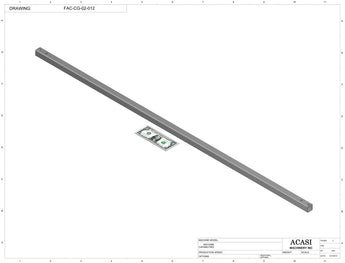 Automatic inline pressure overflow bottle filler machine, low viscosity, Part FAC-CG-02-012, by Acasi Machinery Inc.