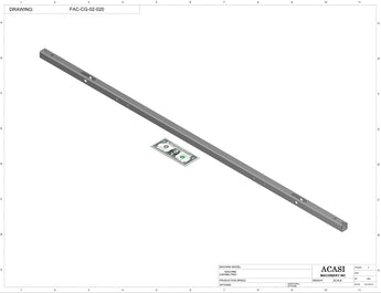 Automatic inline pressure overflow bottle filler machine, low viscosity, Part FAC-CG-02-020, by Acasi Machinery Inc.
