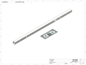 Automatic inline pressure overflow bottle filler machine, low viscosity, Part FAC-DRIP-01-008, by Acasi Machinery Inc.