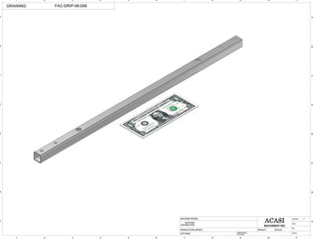 Automatic inline pressure overflow bottle filler machine, low viscosity, Part FAC-DRIP-48-008, by Acasi Machinery Inc.