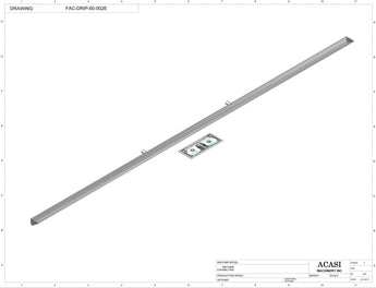 Automatic inline pressure overflow bottle filler machine, low viscosity, Part FAC-DRIP-60-002E, by Acasi Machinery Inc.