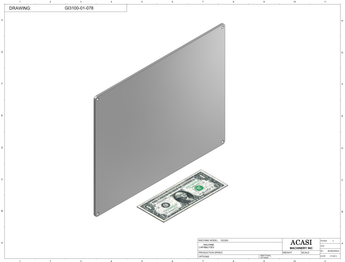 Automatic inline pressure overflow bottle filler machine, low viscosity, Part GI3100-01-078, by Acasi Machinery Inc.