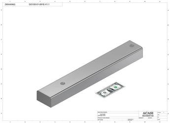 Automatic inline pressure overflow bottle filler machine, low viscosity, Part GI3100-01-091E-V1.1, by Acasi Machinery Inc.