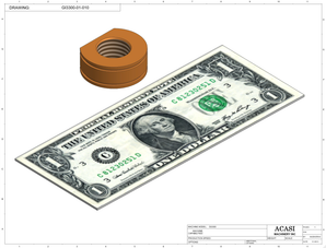 Automatic inline pressure overflow bottle filler machine, low viscosity, Part GI3300-01-010, by Acasi Machinery Inc.