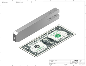 Automatic inline pressure overflow bottle filler machine, low viscosity, Part GI3300-01-026, by Acasi Machinery Inc.