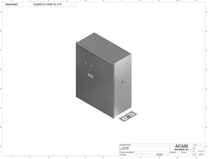 Automatic inline pressure overflow bottle filler machine, low viscosity, Part GI3300-01-030E-03-V16, by Acasi Machinery Inc.