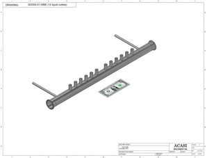 Automatic inline pressure overflow bottle filler machine, low viscosity, Part GI3300-01-096E-12, by Acasi Machinery Inc.
