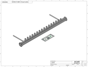 Automatic inline pressure overflow bottle filler machine, low viscosity, Part GI3300-01-096E-16, by Acasi Machinery Inc.