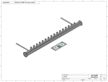 Automatic inline pressure overflow bottle filler machine, low viscosity, Part GI3300-01-096E-16, by Acasi Machinery Inc.