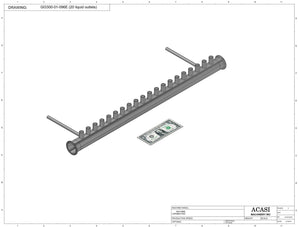 Automatic inline pressure overflow bottle filler machine, low viscosity, Part GI3300-01-096E-20, by Acasi Machinery Inc.