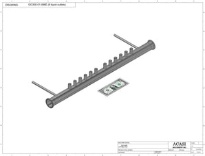 Automatic inline pressure overflow bottle filler machine, low viscosity, Part GI3300-01-096E-8, by Acasi Machinery Inc.