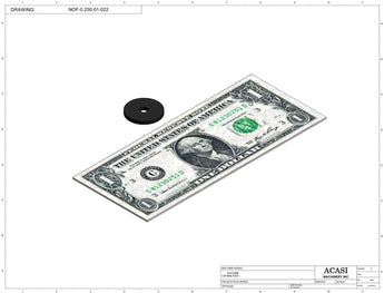 Automatic inline pressure overflow bottle filler machine, low viscosity, Part NOF-0.250-01-022, by Acasi Machinery Inc.