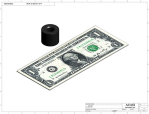 Automatic inline pressure overflow bottle filler machine, low viscosity, Part NOF-0.500-01-017, by Acasi Machinery Inc.