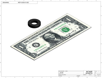 Automatic inline pressure overflow bottle filler machine, low viscosity, Part NOF-0.625-01-020, by Acasi Machinery Inc.