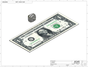 Automatic inline pressure overflow bottle filler machine, low viscosity, Part NOF-1.000-01-026, by Acasi Machinery Inc.