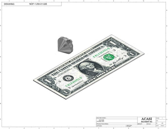Automatic inline pressure overflow bottle filler machine, low viscosity, Part NOF-1.250-01-026, by Acasi Machinery Inc.