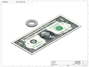 Automatic inline pressure overflow bottle filler machine, low viscosity, Part NOF-COM-01-008, by Acasi Machinery Inc.