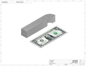 Automatic inline pressure overflow bottle filler machine, low viscosity, Part PI3100-01-024, by Acasi Machinery Inc.